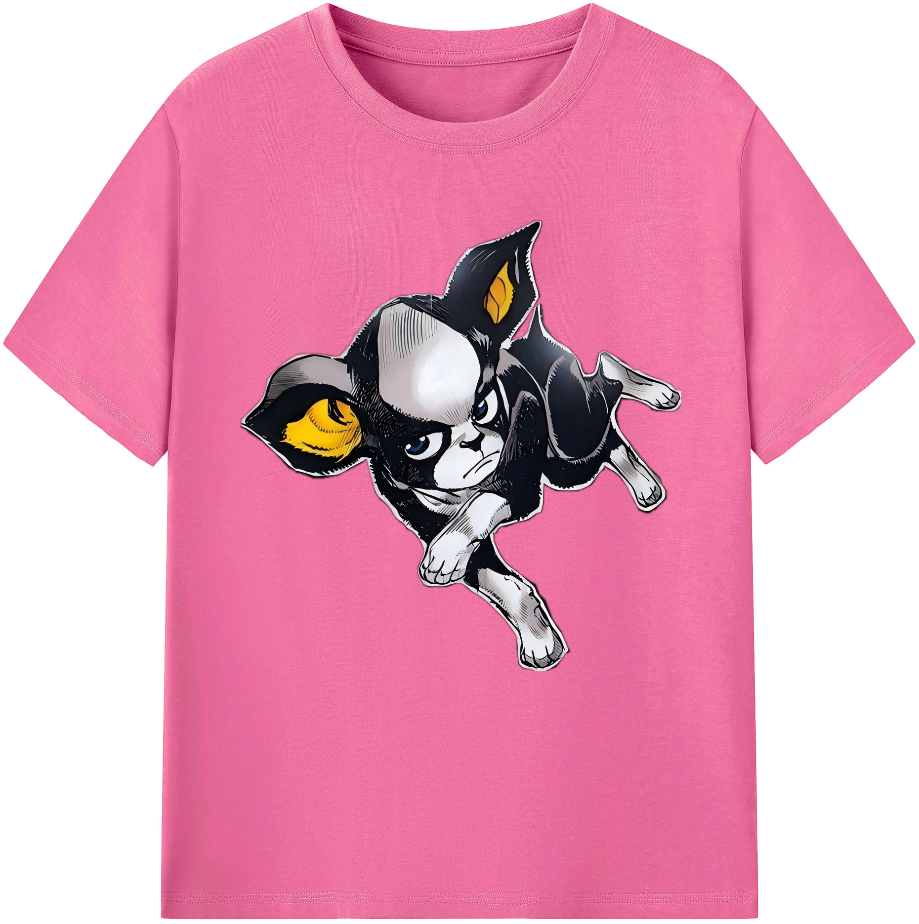 （画像用） ジョジョの奇妙な冒険 イギー JoJo's Bizarre Adventure Iggy レディースカジュアルプリントTシャツ（綿100％）